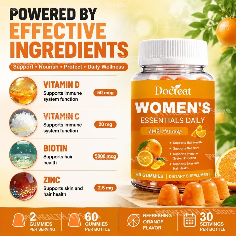 Docteat Women's Essentials Dai - огляд і ціна Multivitamin Gummy Adult