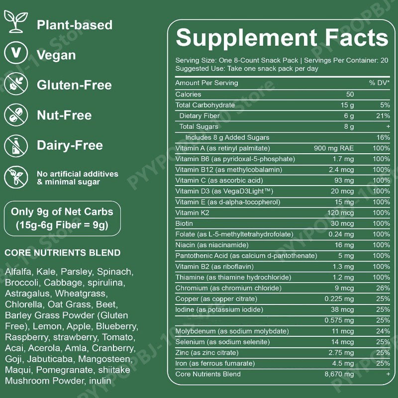 Greens Gummies Organic Chlorel - огляд і ціна Multivitamin Gummy Adult