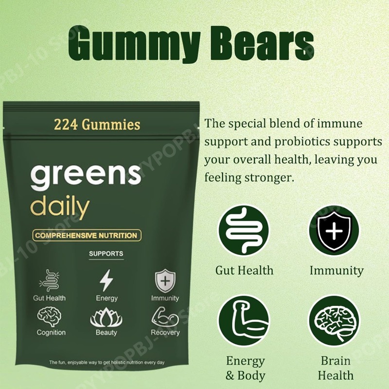 Greens Gummies Organic Chlorel - огляд і ціна Multivitamin Gummy Adult